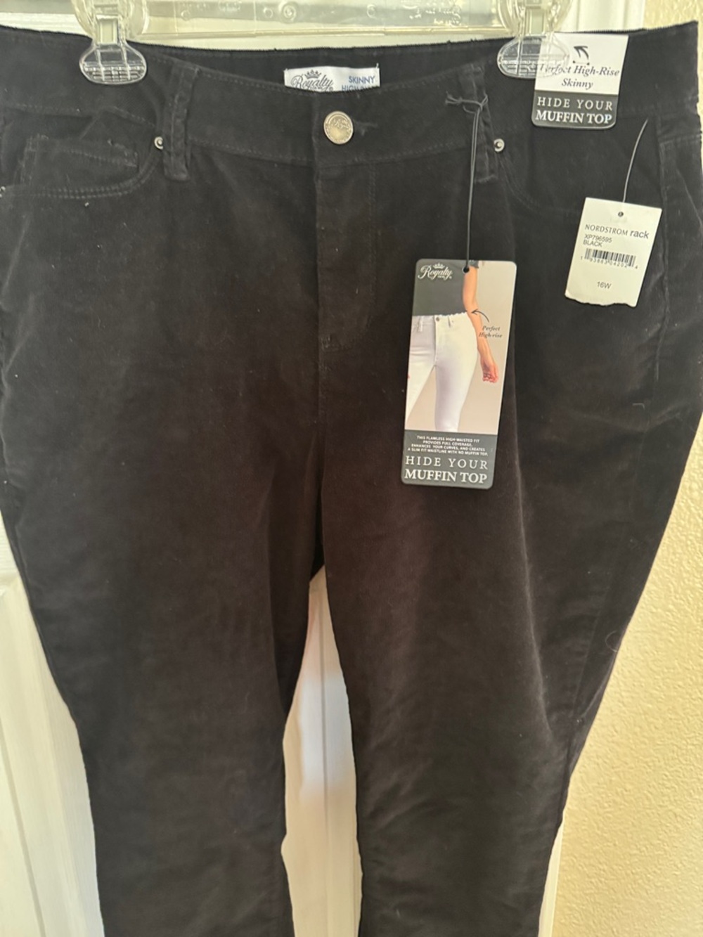 NYDJ Black High-Rise Skinny Corduroy Pants size 16W